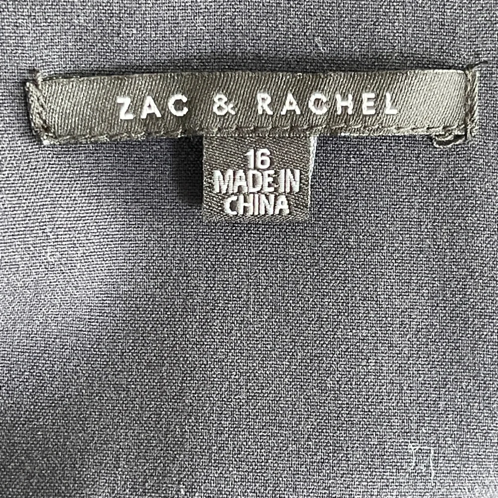 Zac & Rachel NWOT Collared Buttoned Down Dress Size 16 Navy - Picture 4 of 6
